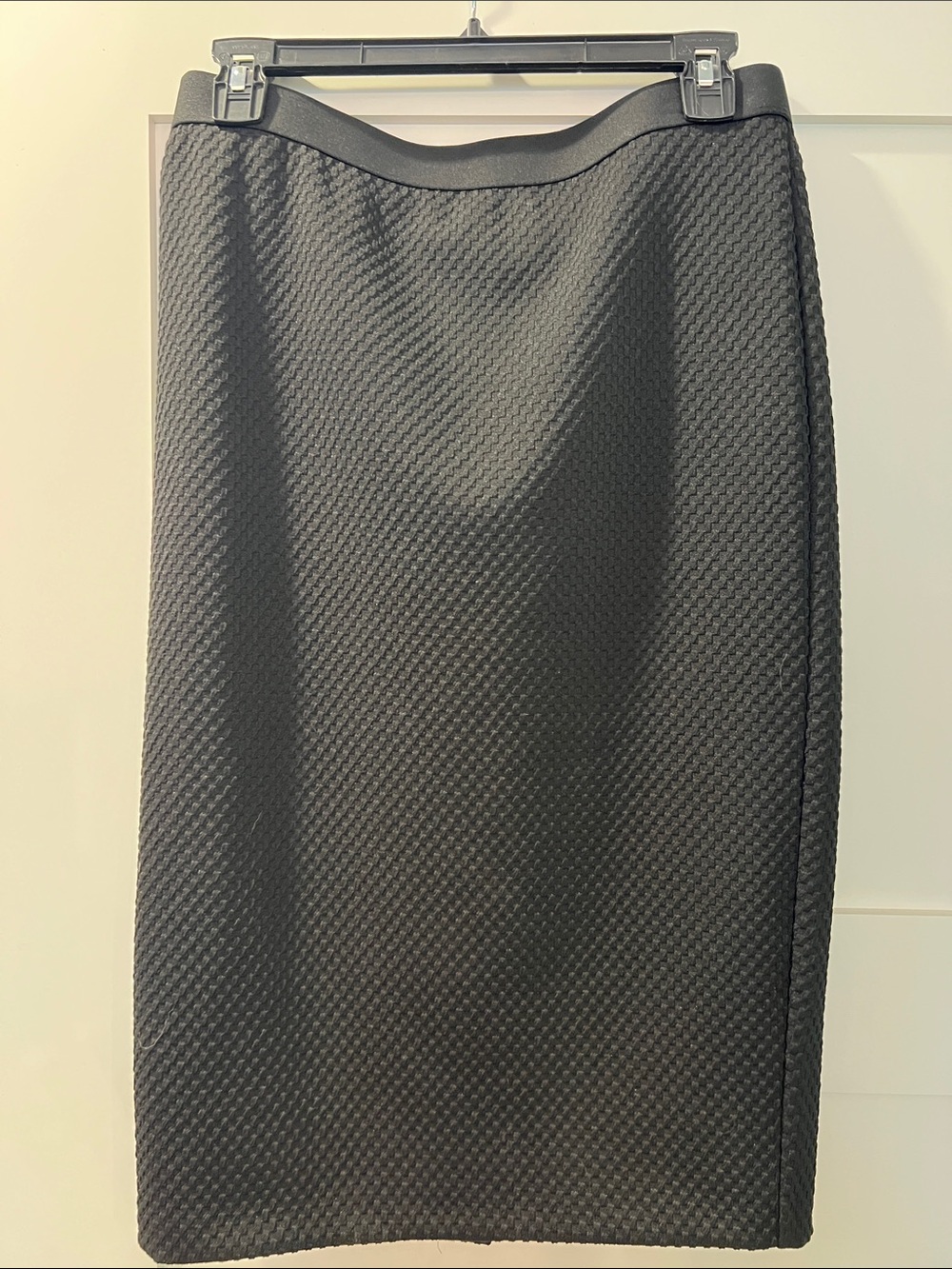 Alfani Black Textured Pencil Skirt